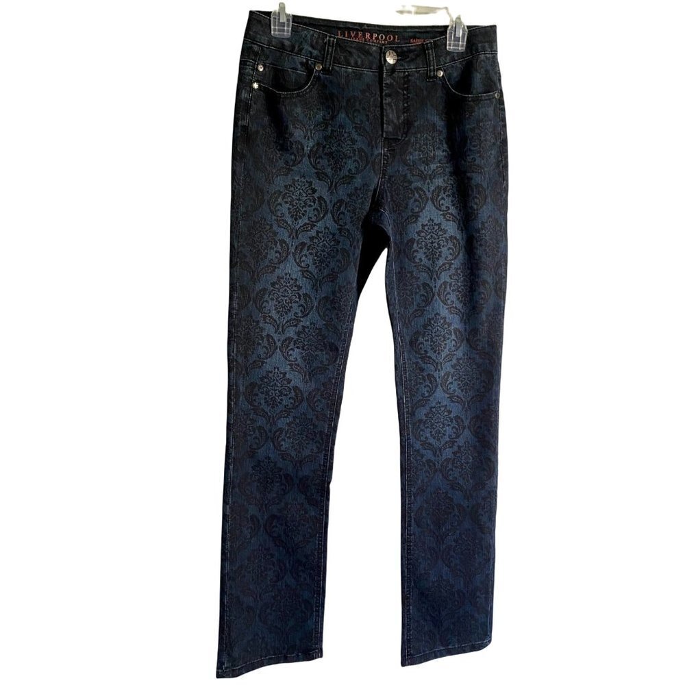 Liverpool Sadie Straight Floral Denim Jeans 8 29